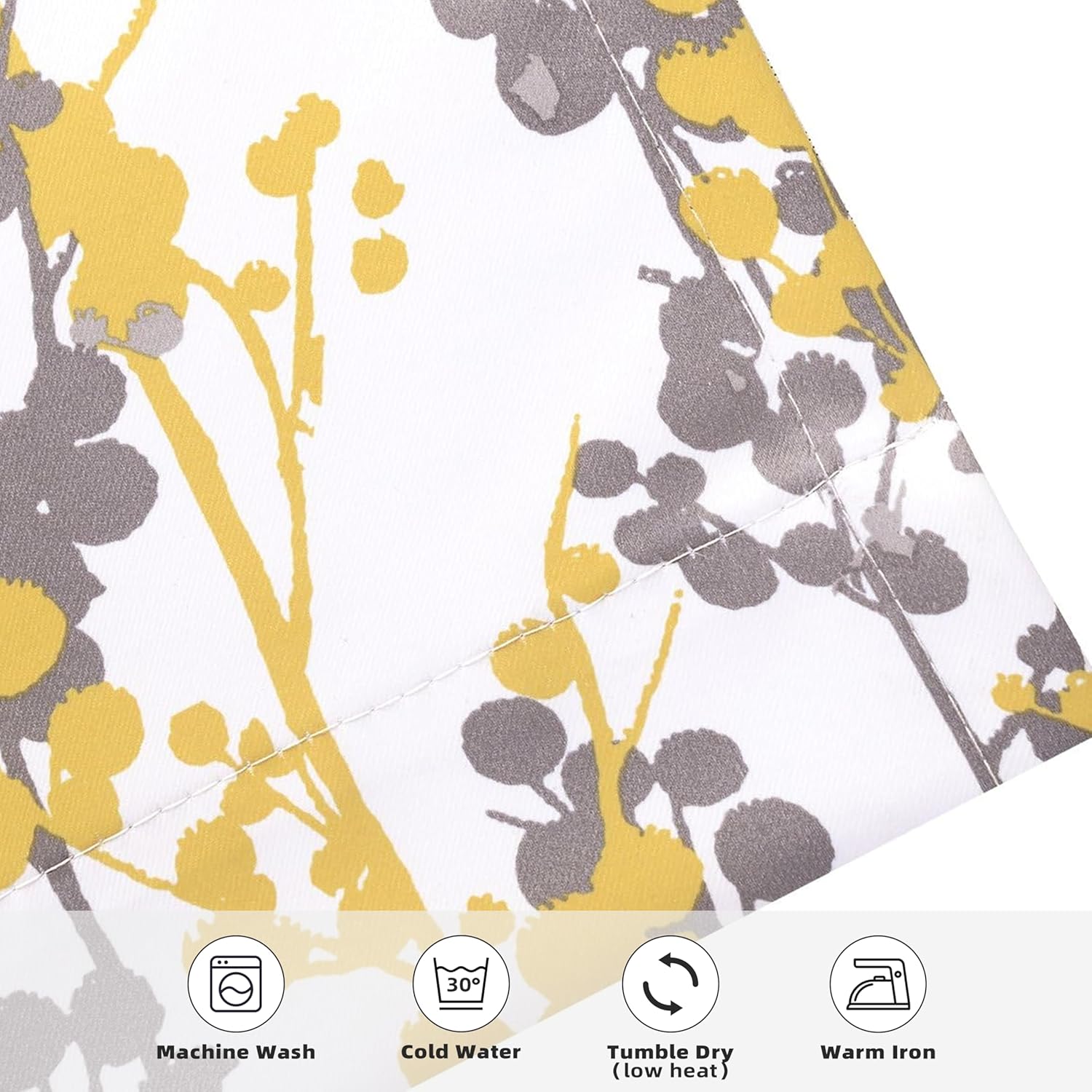 DriftAway Leah Abstract Floral Blossom Thermal Insulated Window Curtain Valance 52x18 Inches