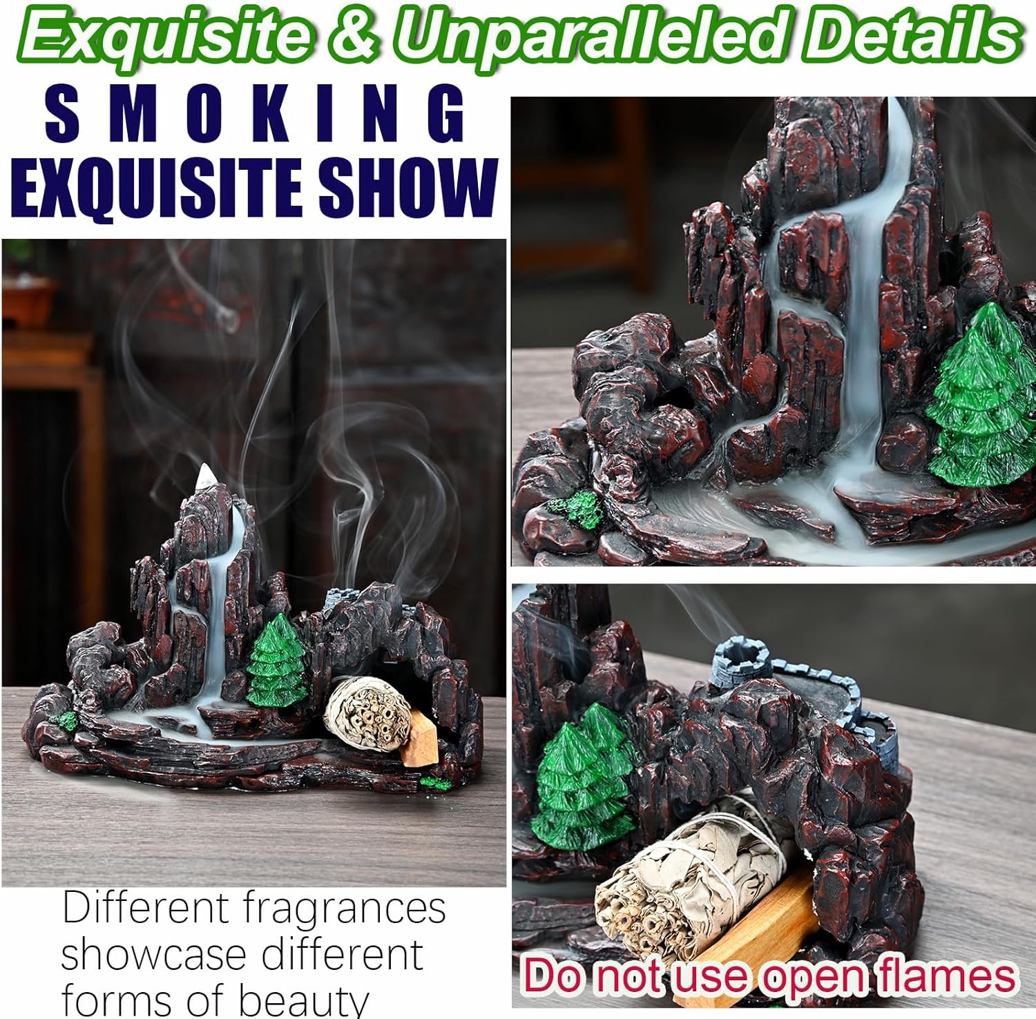 5 in 1 Mountain Waterfall Incense Holder
