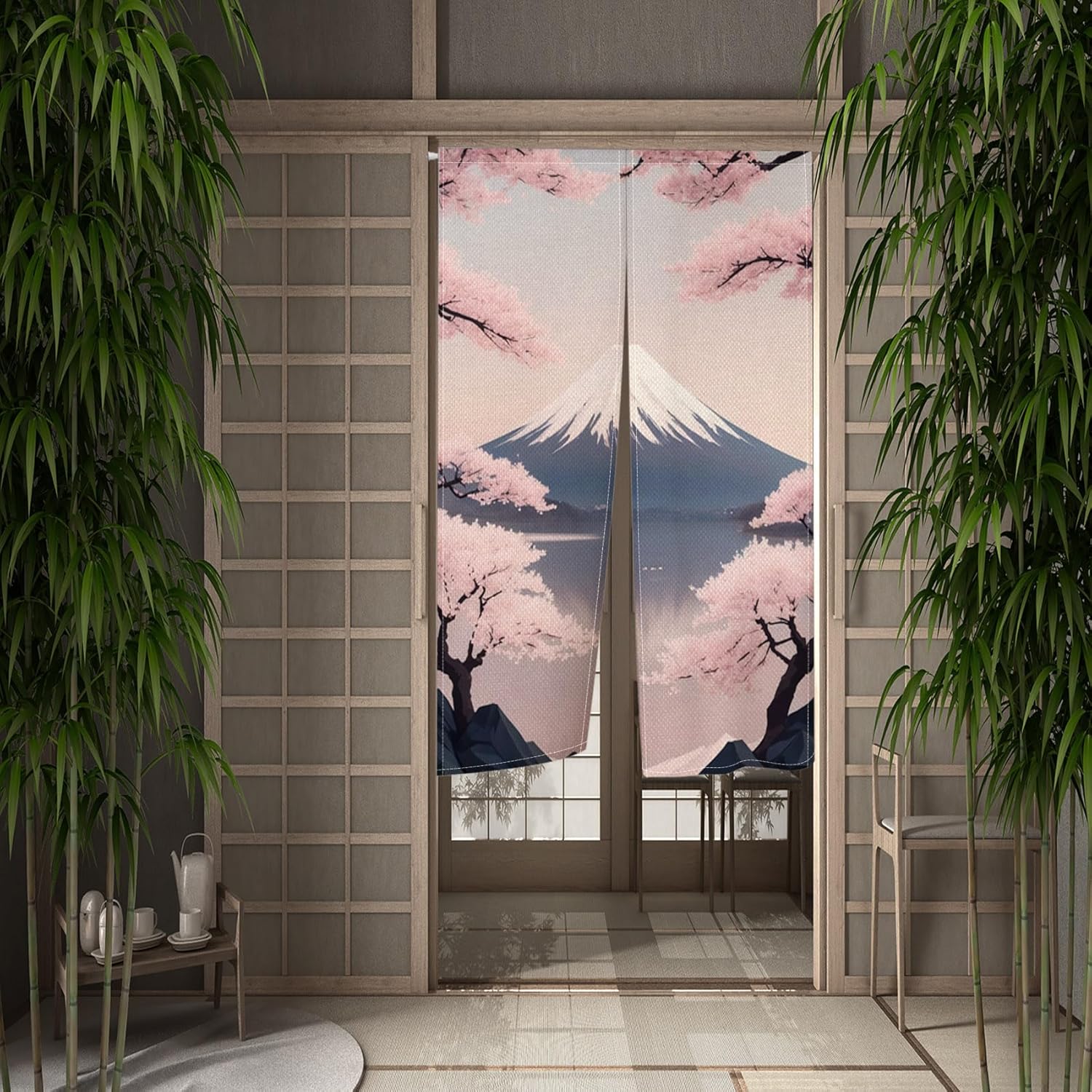 Leowefowa Japanese Noren Doorway Curtain Panel