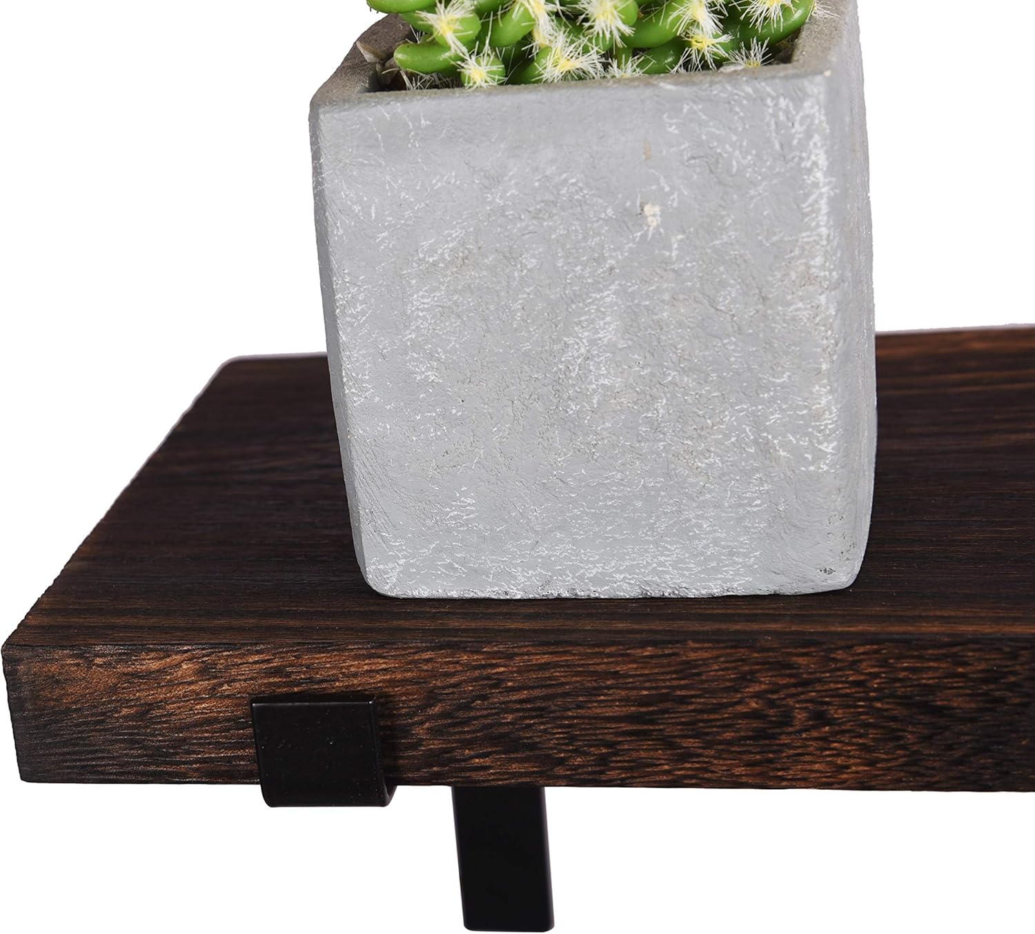 Rustic Wood Floating Shelves Dark Brown Set of 4