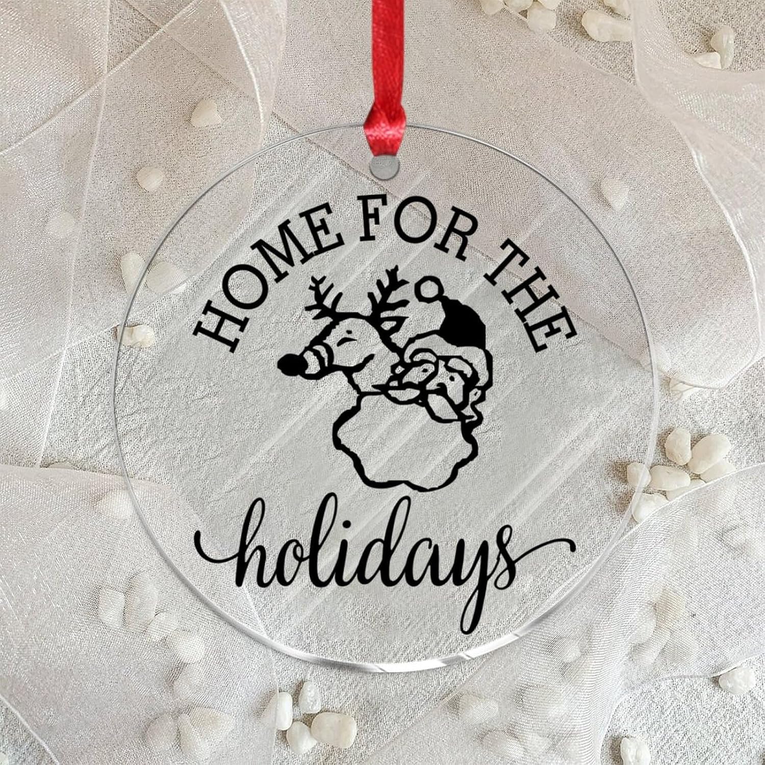 3 Inch Clear Acrylic Christmas Ornaments 2023 Home Decor Baubles