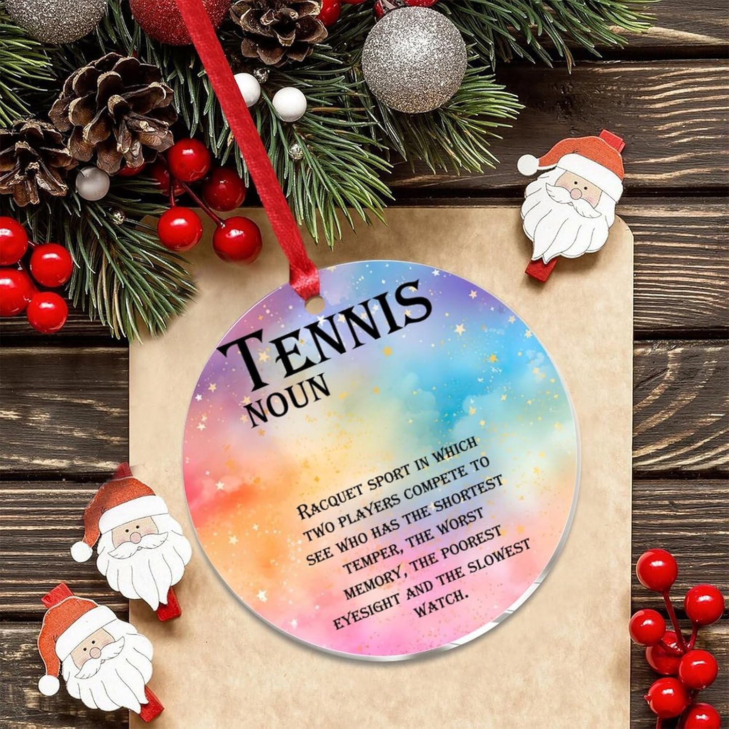3 Inch Acrylic Christmas Ornaments 2024 Funny Minimalist Design