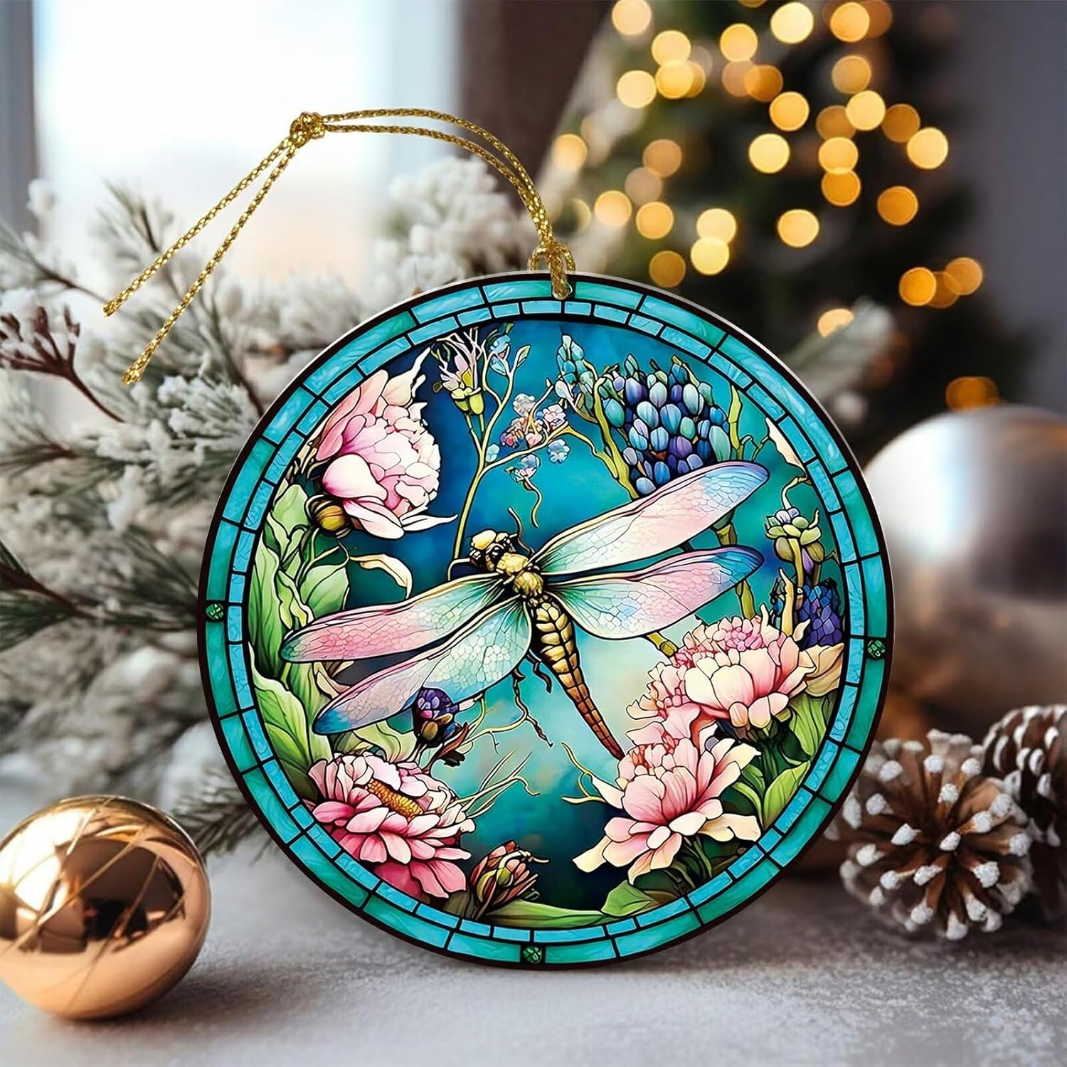 Dragonfly Christmas Ornament 2024 Hanging Decor