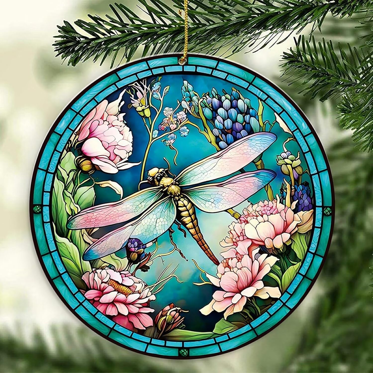 Dragonfly Christmas Ornament 2024 Hanging Decor