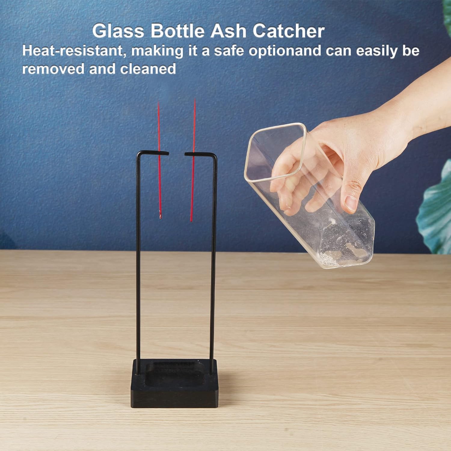 Hukalw Incense Holder for Sticks with Glass Ash Catcher