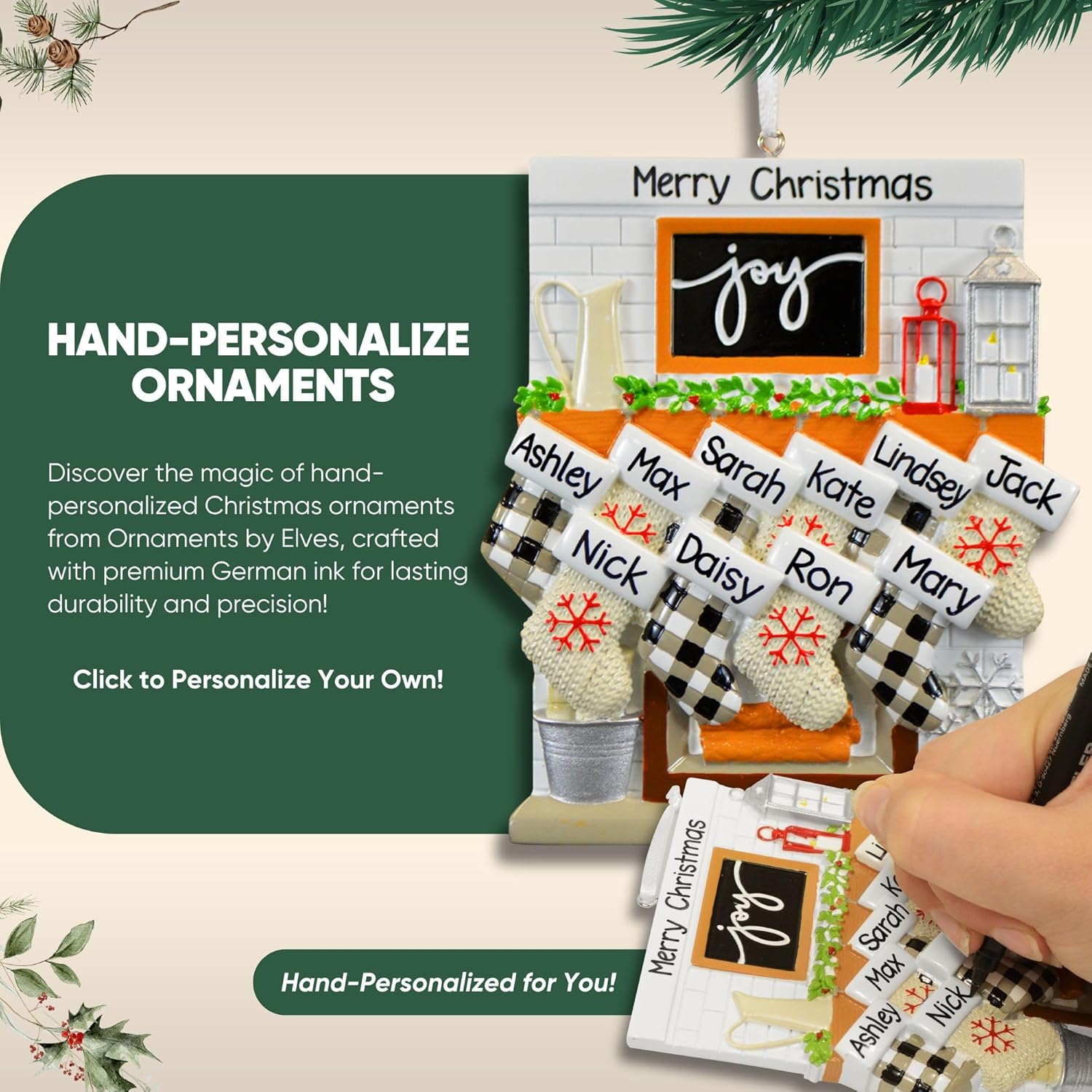 Personalized Dinosaur Christmas Ornament 2024