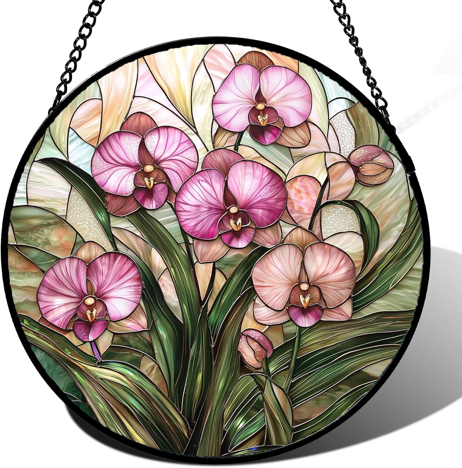 Pink Phalaenopsis Orchid Sun Catcher Hanging for Home Decor