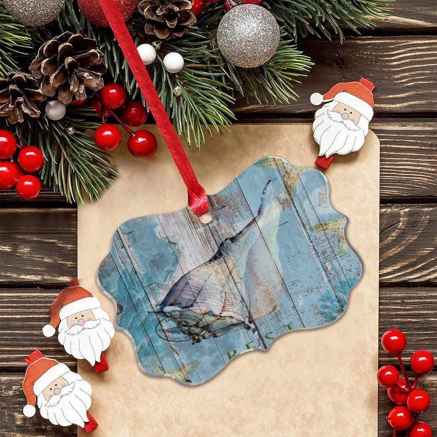 3 Inch Acrylic Christmas Ornaments Nautical Theme