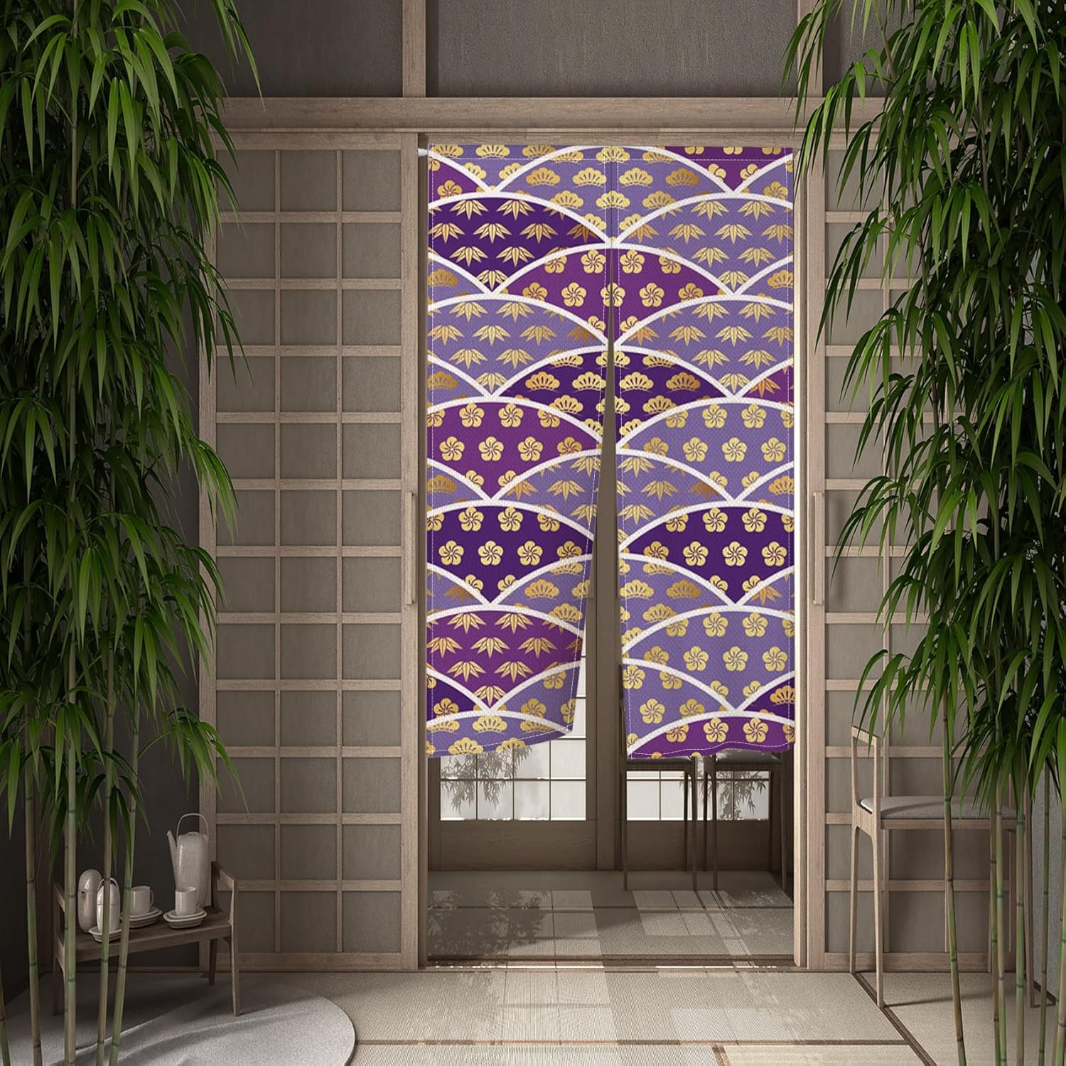 Elegant Japanese Noren Curtain 283 x 472 Inches