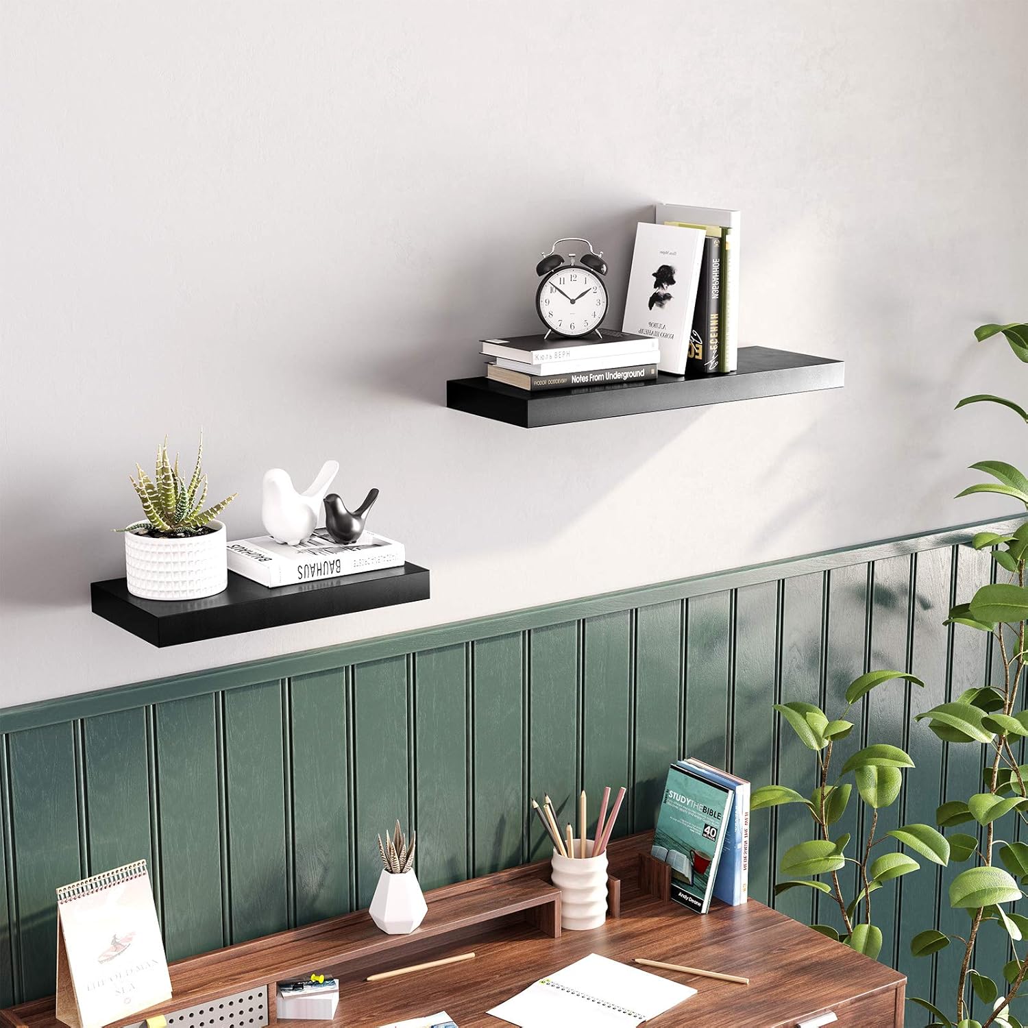 VASAGLE Floating Wall Shelf 157 Inch Black