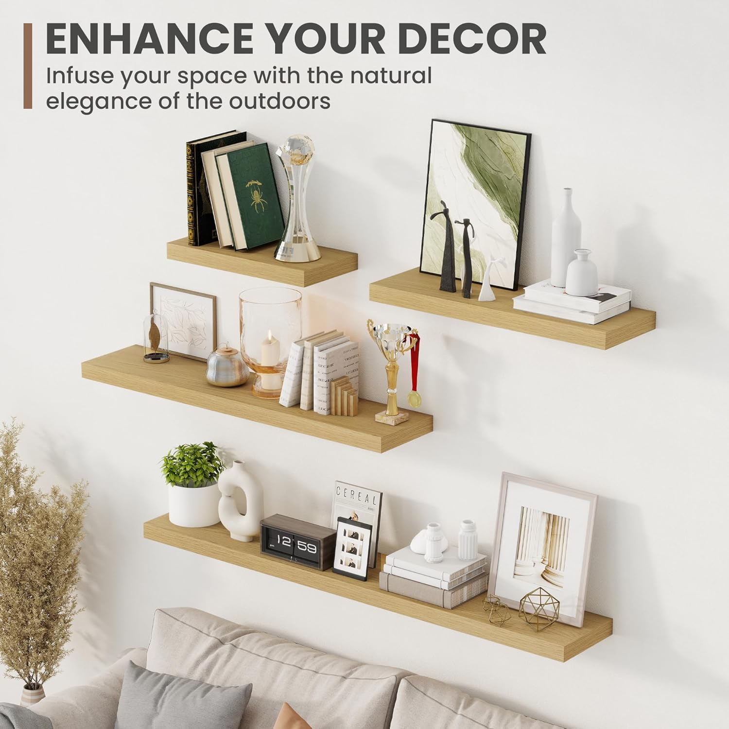 36 Inch Floating Shelves Set of 2 with Invisible Brackets