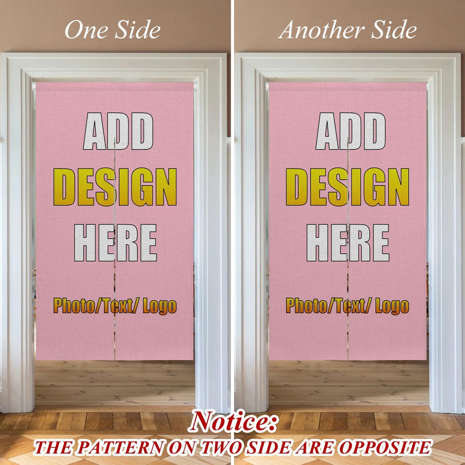 Custom Japanese Noren Curtain Double Sided for Door Divider