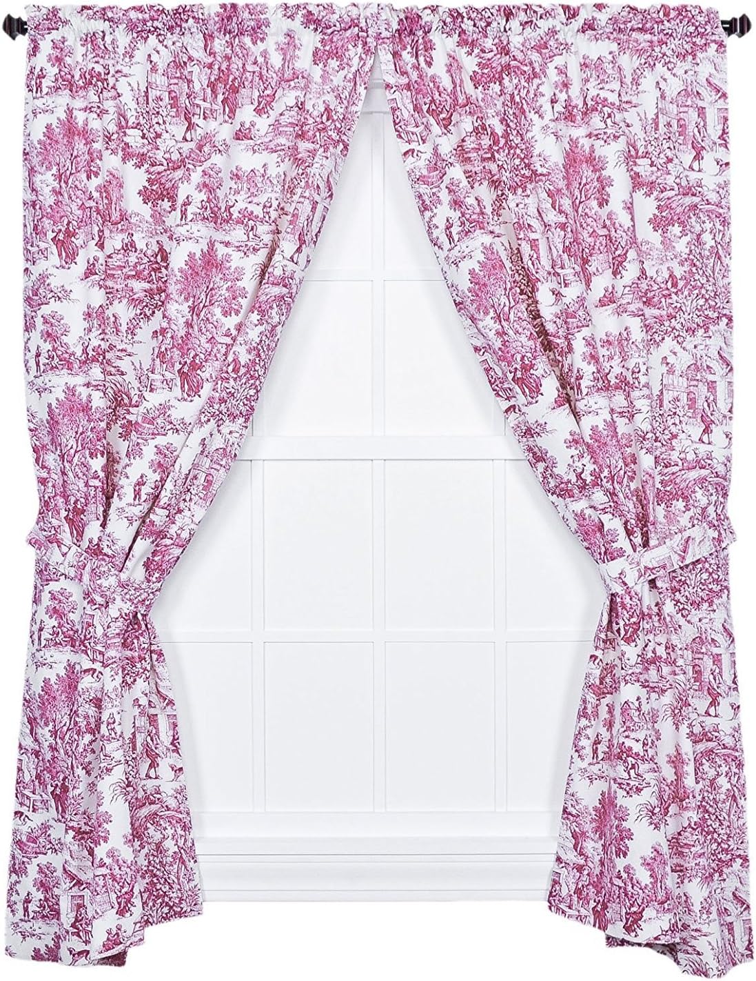 Ellis Curtain Victoria Park Toile Panels Red