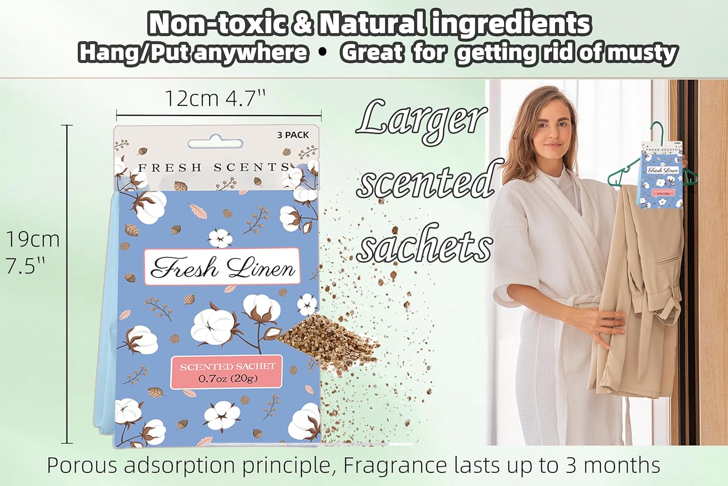 6 Pack Lavender Scented Sachets for Home and Car Fragrance