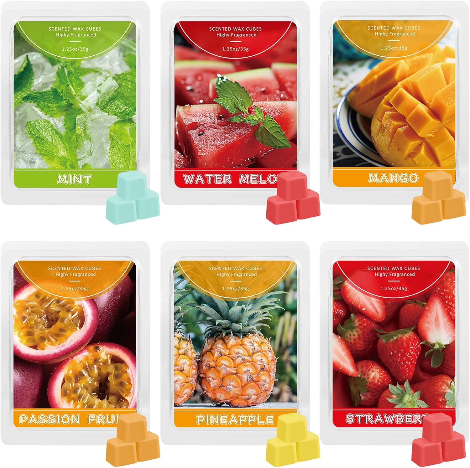 STRN Scented Wax Melts 6 Pack with Fruit Scents