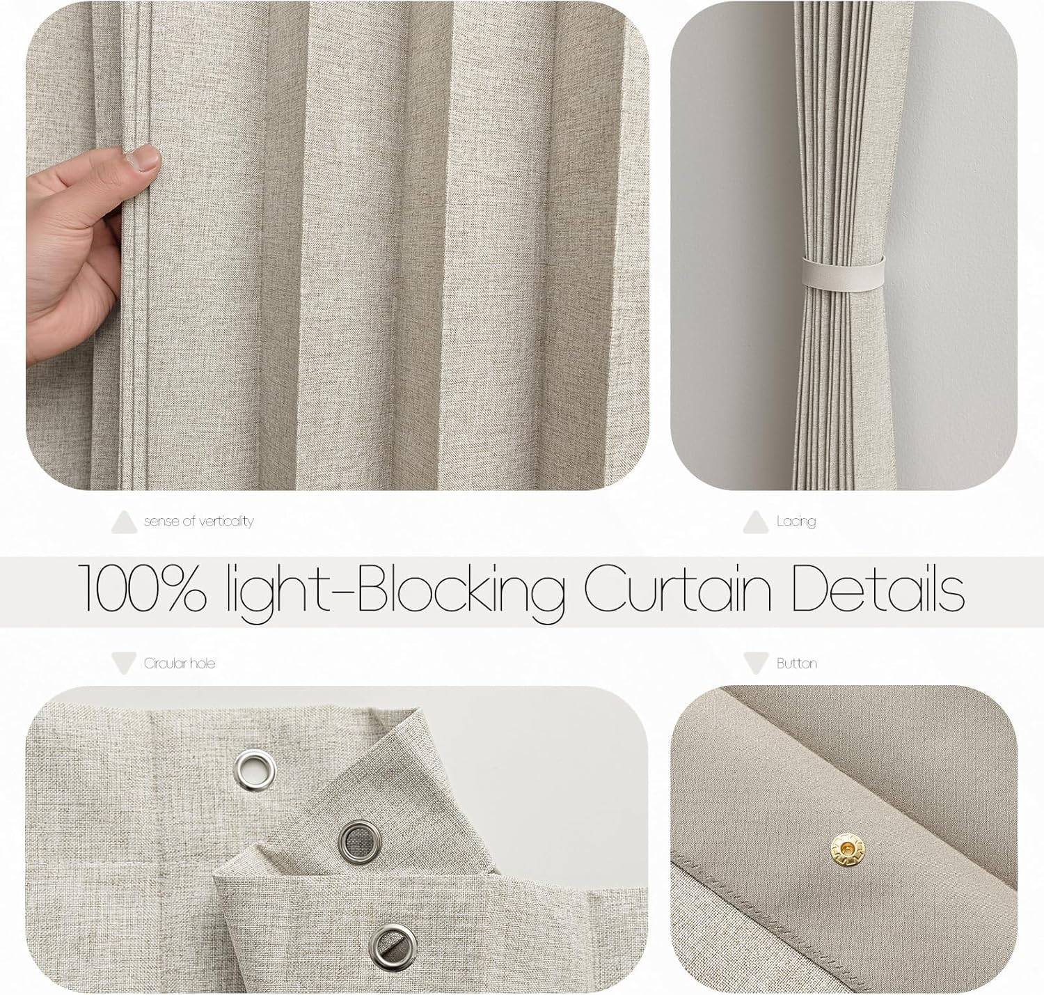 Jilron Blackout Accordion Door Curtain Off White 1 Panel