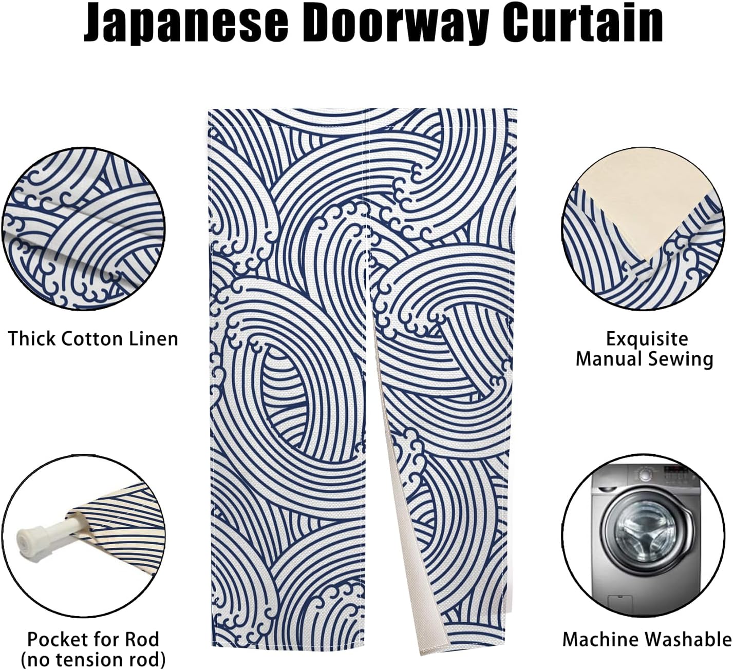 Japanese Style Noren Door Curtain Pink Sakura 283 x 472 Inches