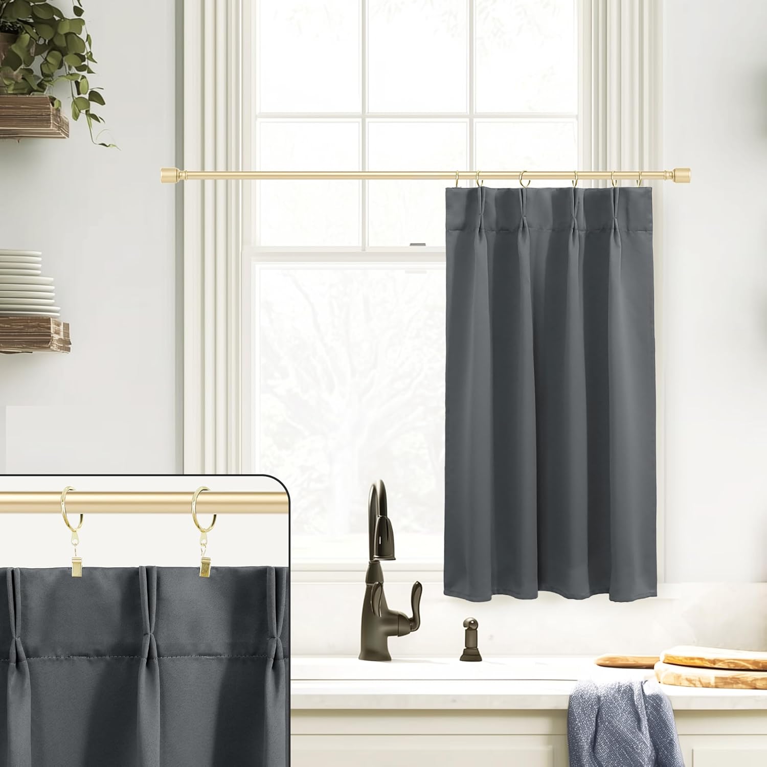 Lino Rosa Door Curtains 26x40 Inch Blackout Panels