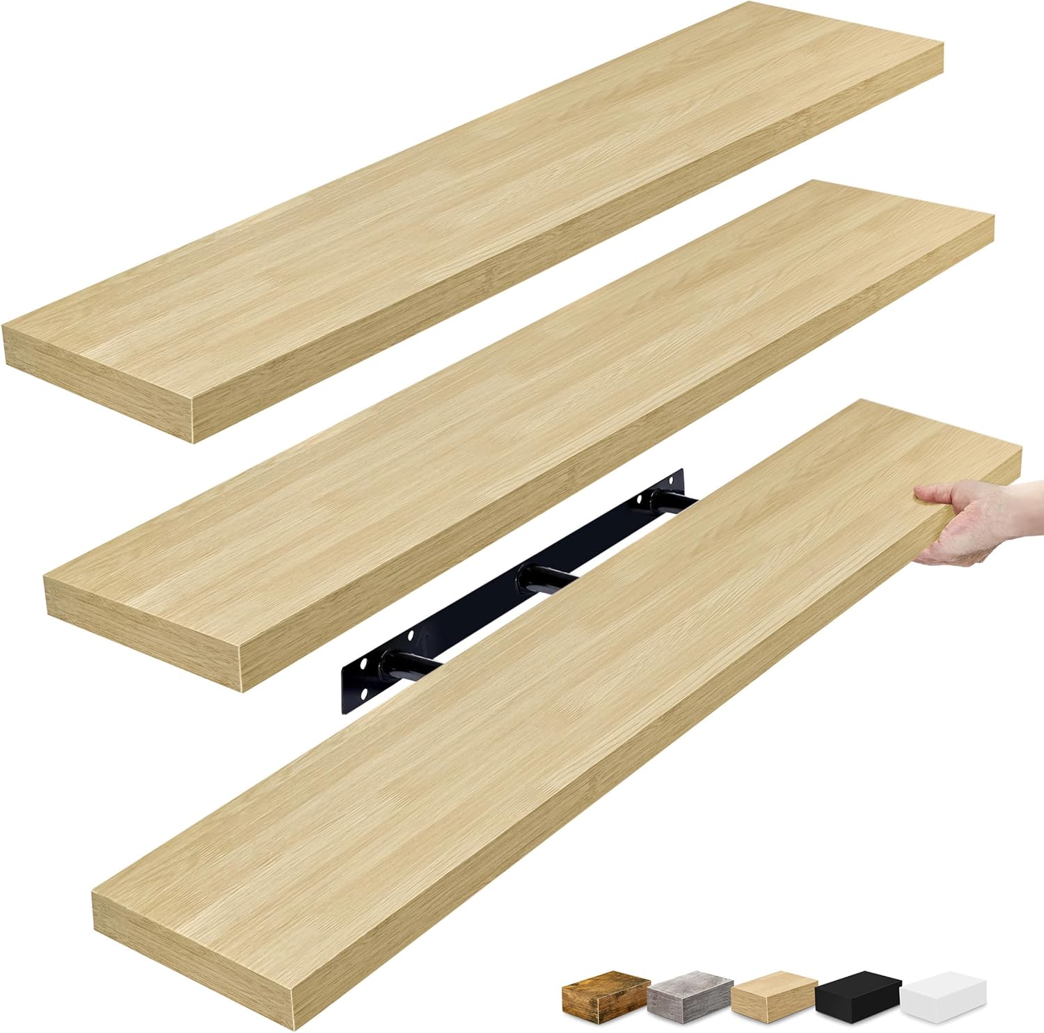 Sorbus Floating Shelves 48 Inch Wall Mounted Book Storage 3 Pack