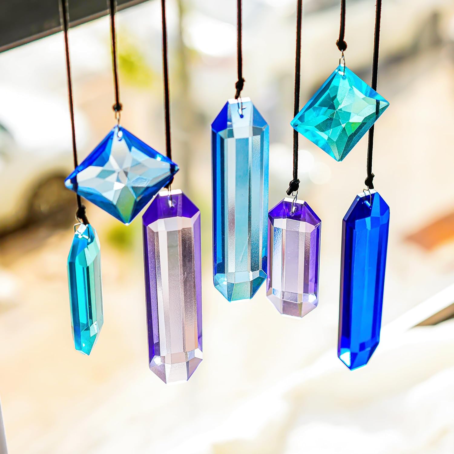 7 Pack Crystal Ornaments for Christmas Tree and Window