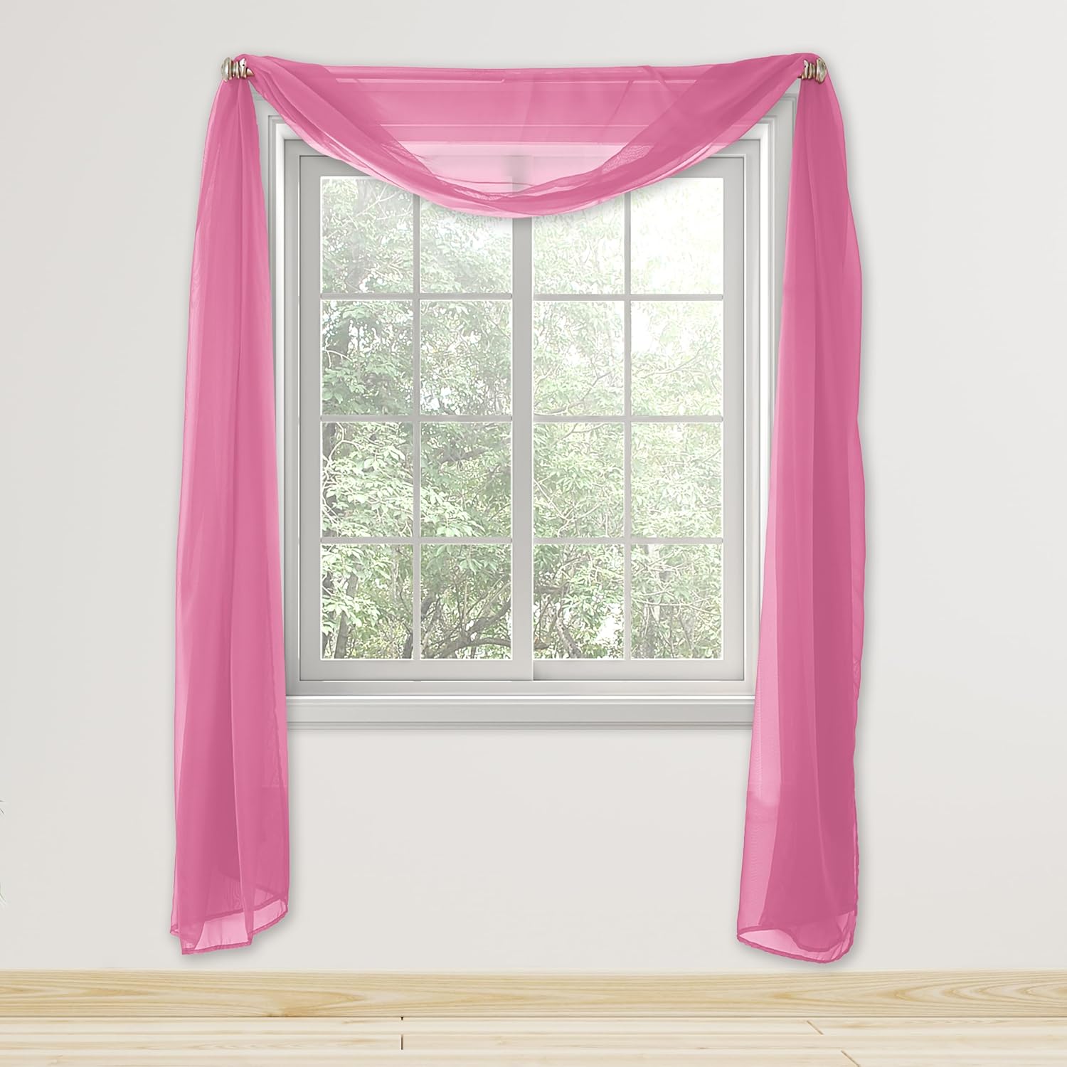 Elegant Comfort Dusty Rose Sheer Curtain Panel - 55 x 216 Long