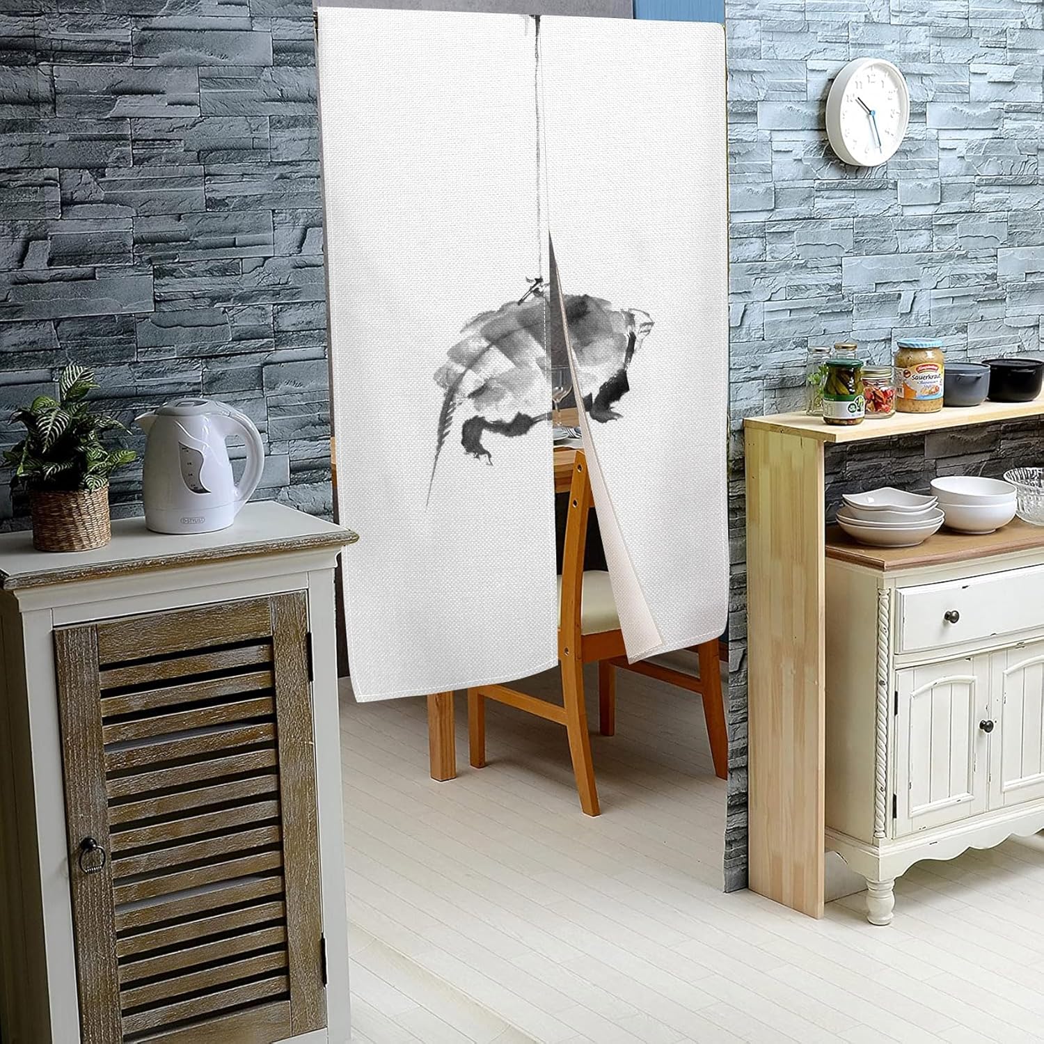 Japanese Style Door Curtain with Turtle Design