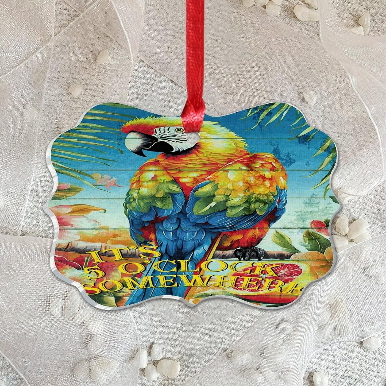 3 Inch Acrylic Christmas Ornaments 2024 Tropical Flamingo Hanging Decor