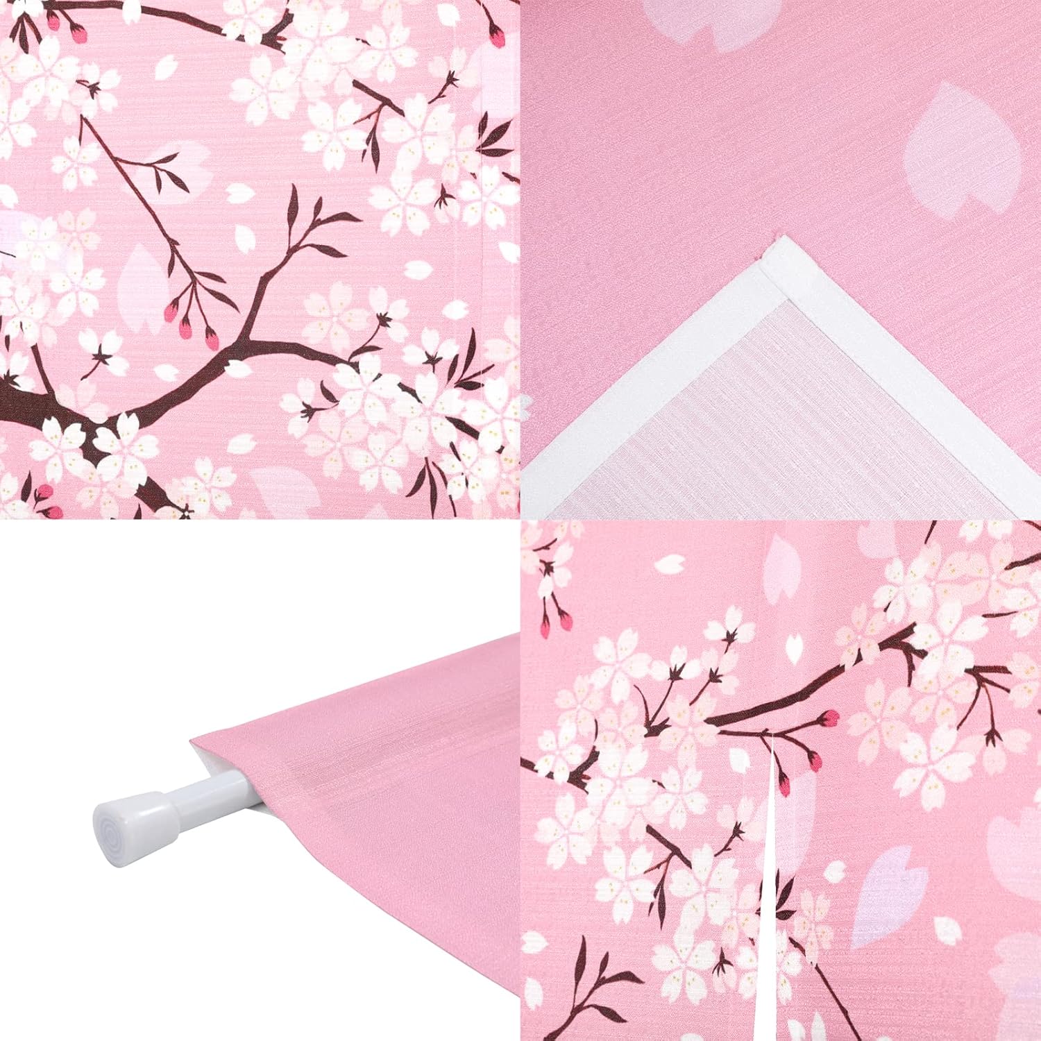 Japanese Noren Door Curtain with Cherry Blossom Design