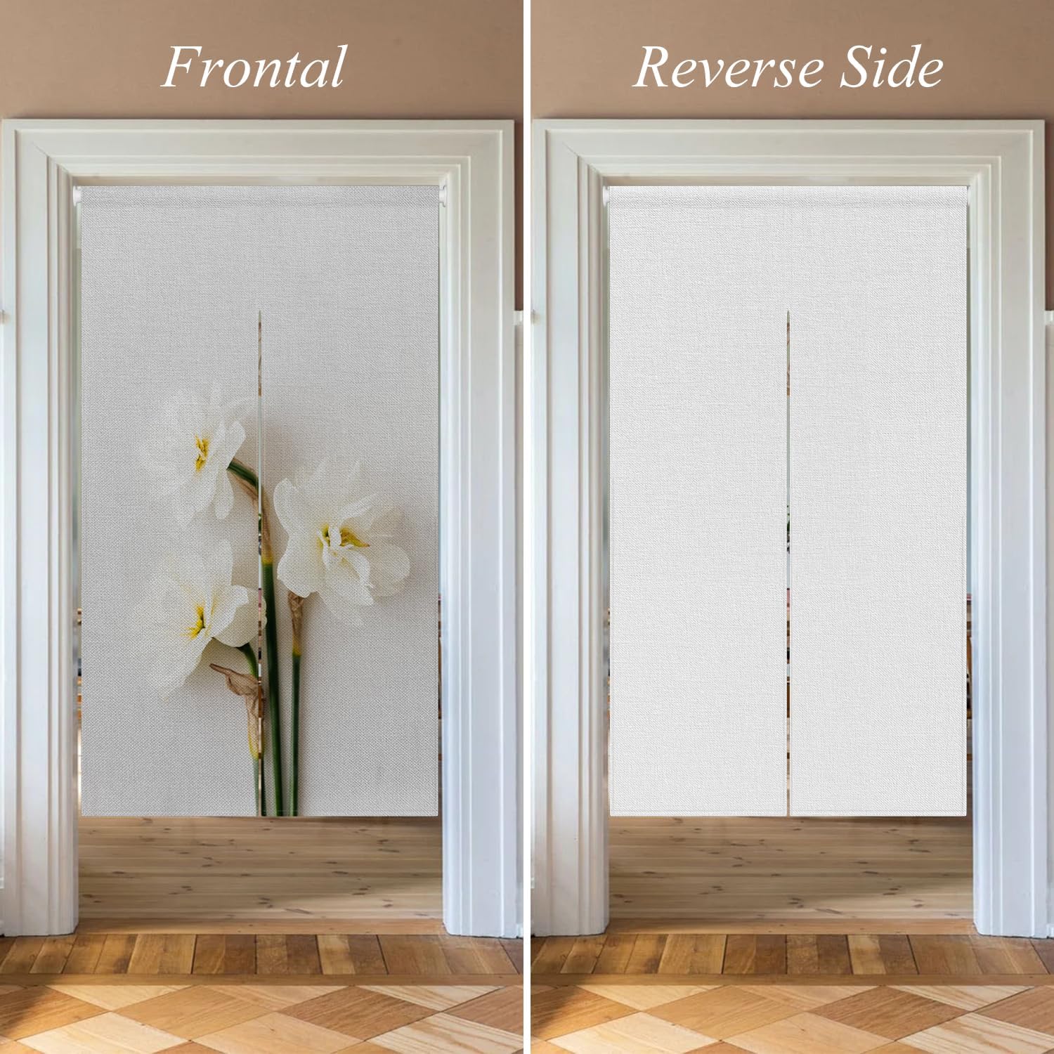 Noren Door Curtain with Bloomy Flower Print