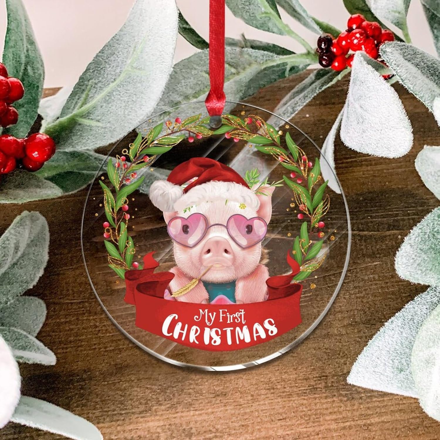 3 Inch Clear Acrylic Christmas Ornaments 2023 1