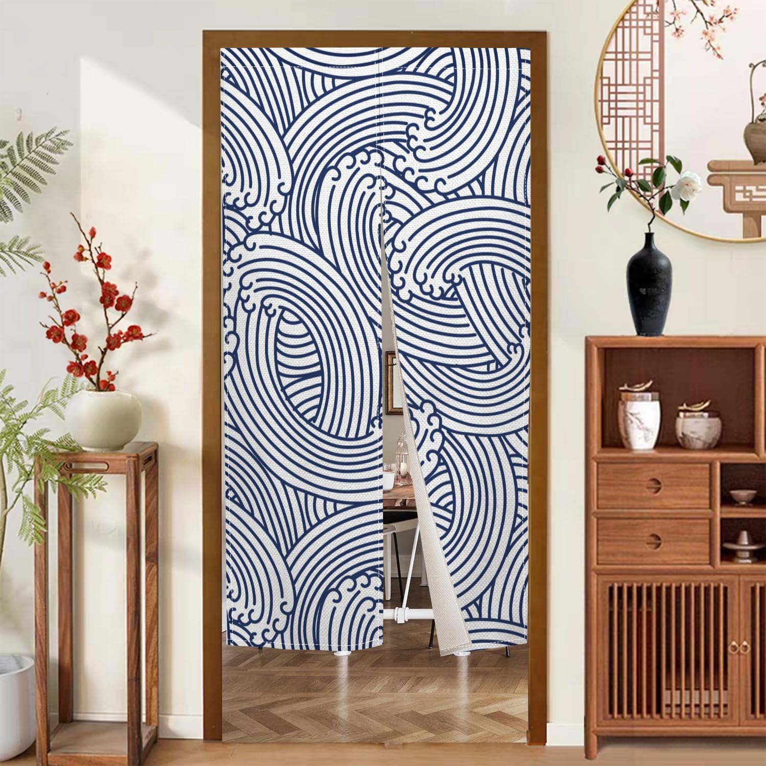 Japanese Style Noren Door Curtain Pink Sakura 283 x 472 Inches
