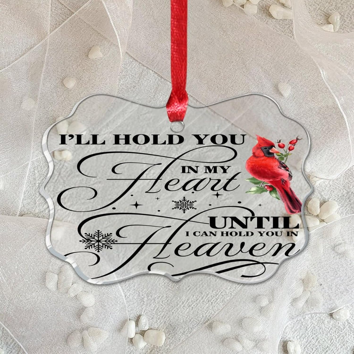 Premium Acrylic Christmas Ornament 2023 Heart Memorial Decor Bauble