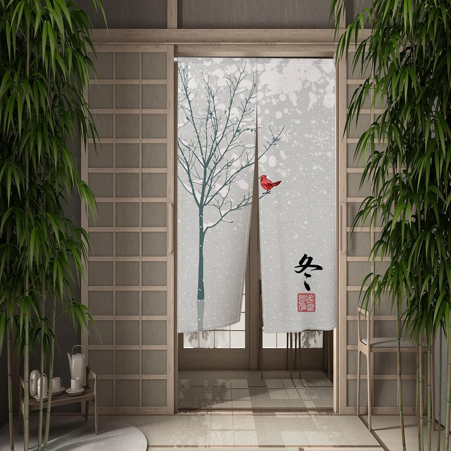 Leowefowa Japanese Noren Door Curtain 335x709
