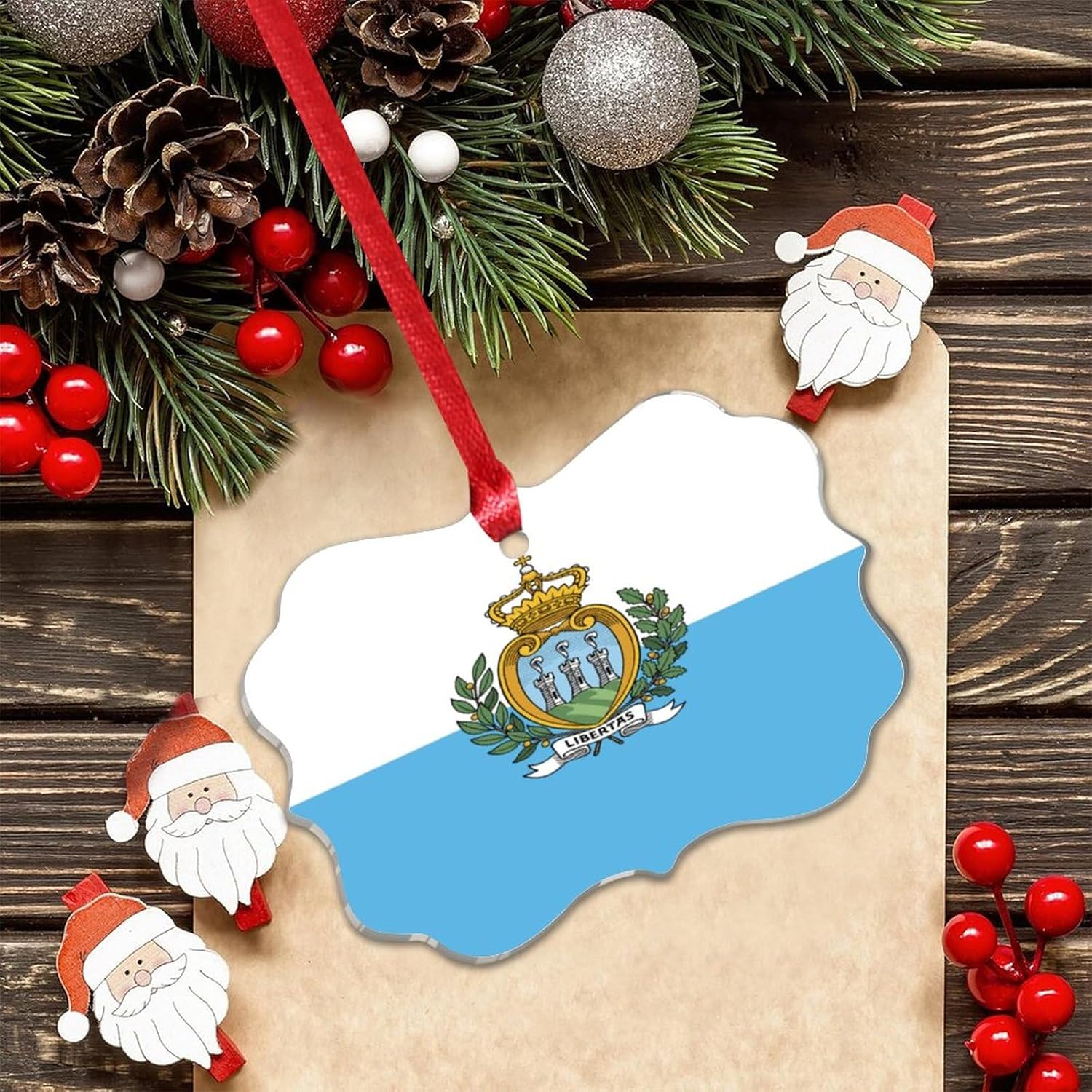 3 Inch Clear Acrylic Christmas Ornaments 2023 San Marino Decor