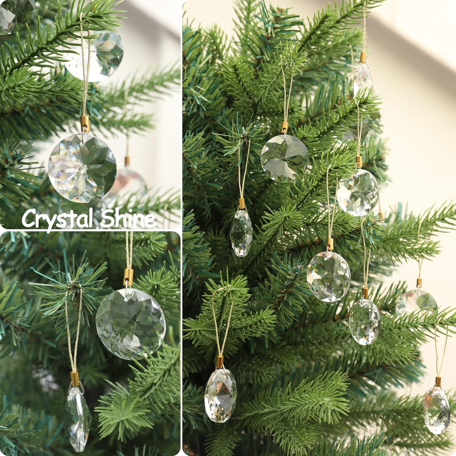 12 Pcs Crystal Glass Christmas Balls Ornaments