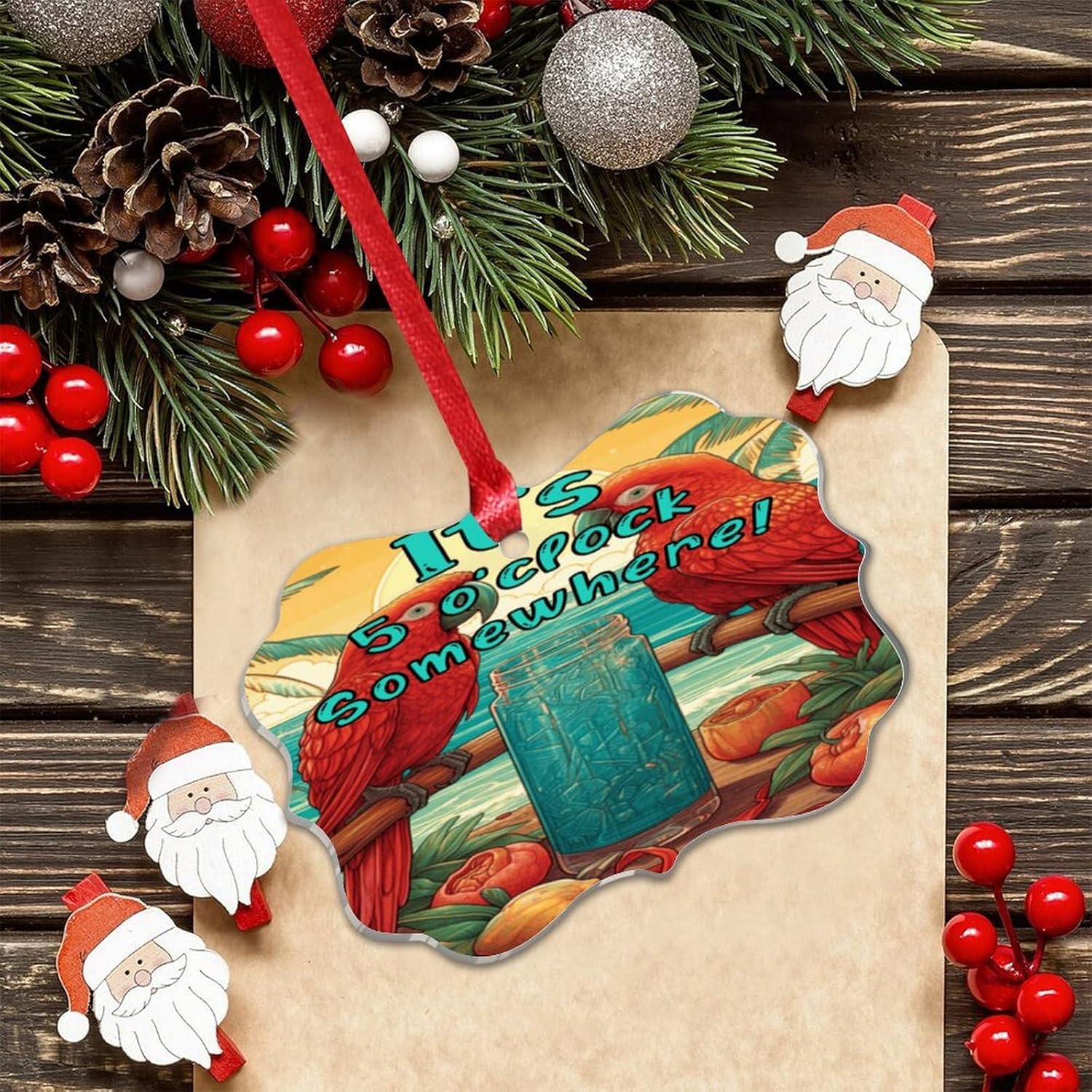 3 Acrylic Christmas Ornaments 2024 Fun Decor Baubles