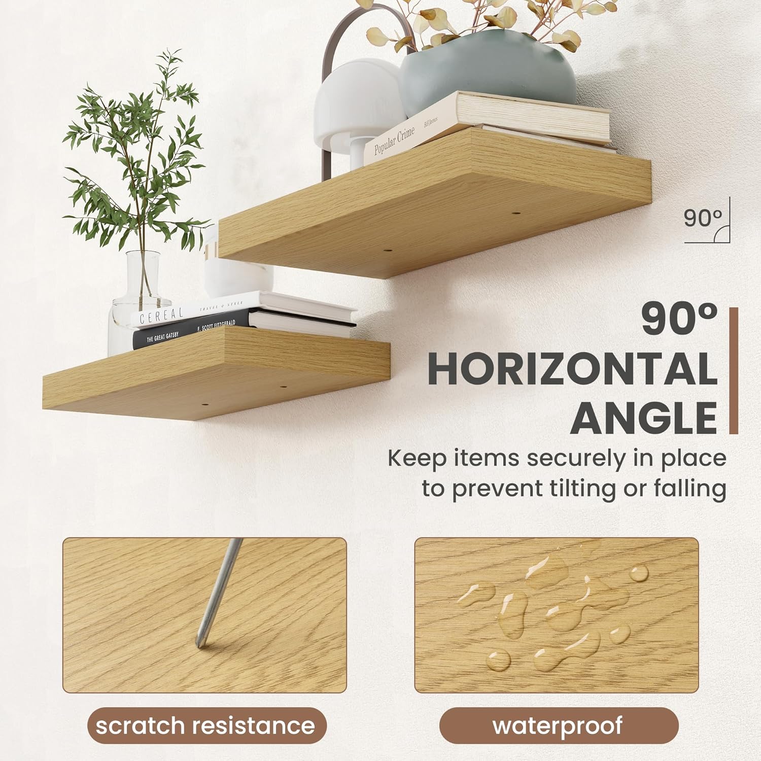 36 Inch Floating Shelves Set of 2 with Invisible Brackets