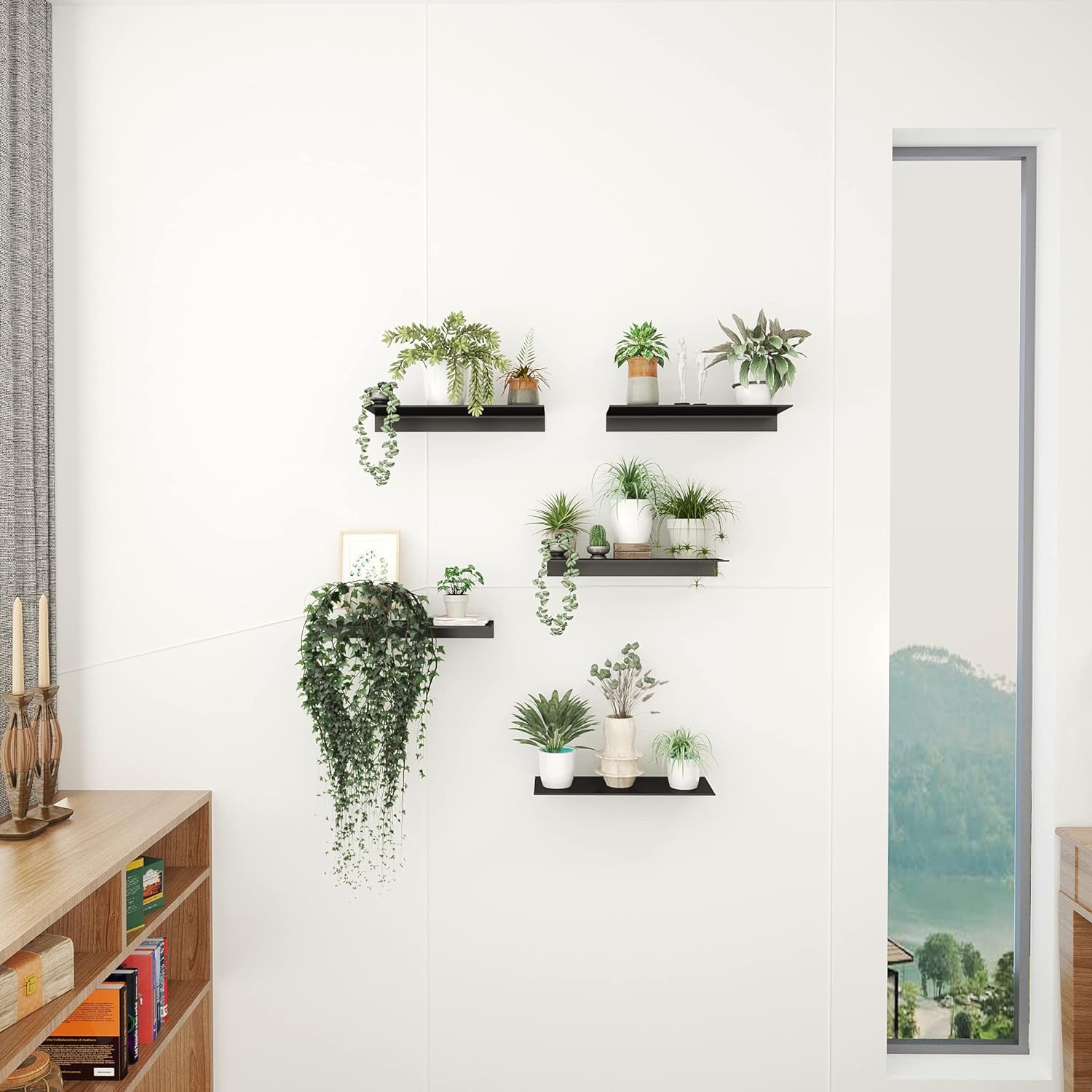 Modern Floating Shelf Wall Mounted Heavy Duty 16 Inch White 2 Pack