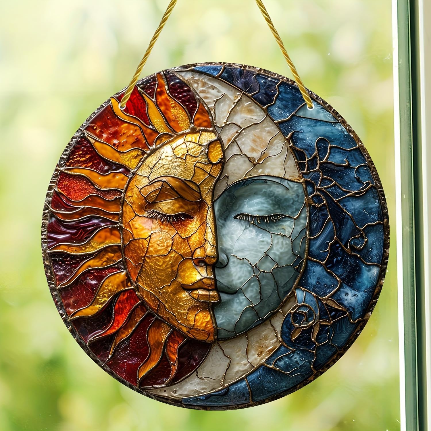 ZIEKEER 8x8 Inch Yin Yang Sun Moon Acrylic Wall Ornament