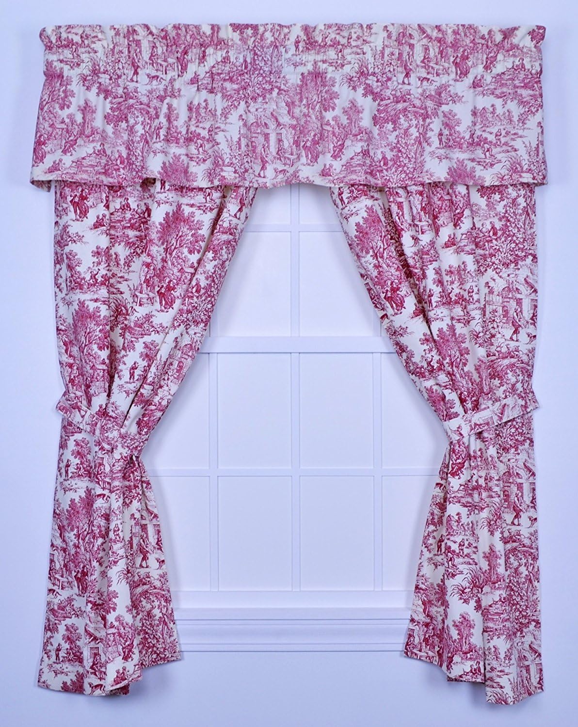 Ellis Curtain Victoria Park Toile Panels Red