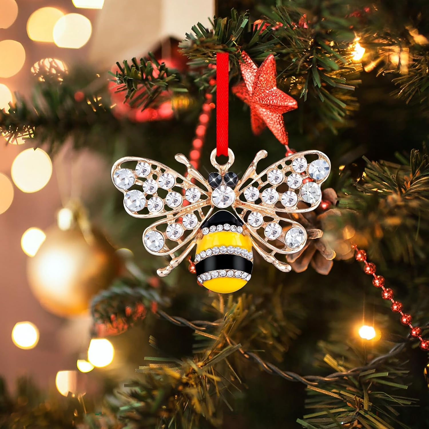 FLYAB Metal Bee Christmas Ornaments 2025