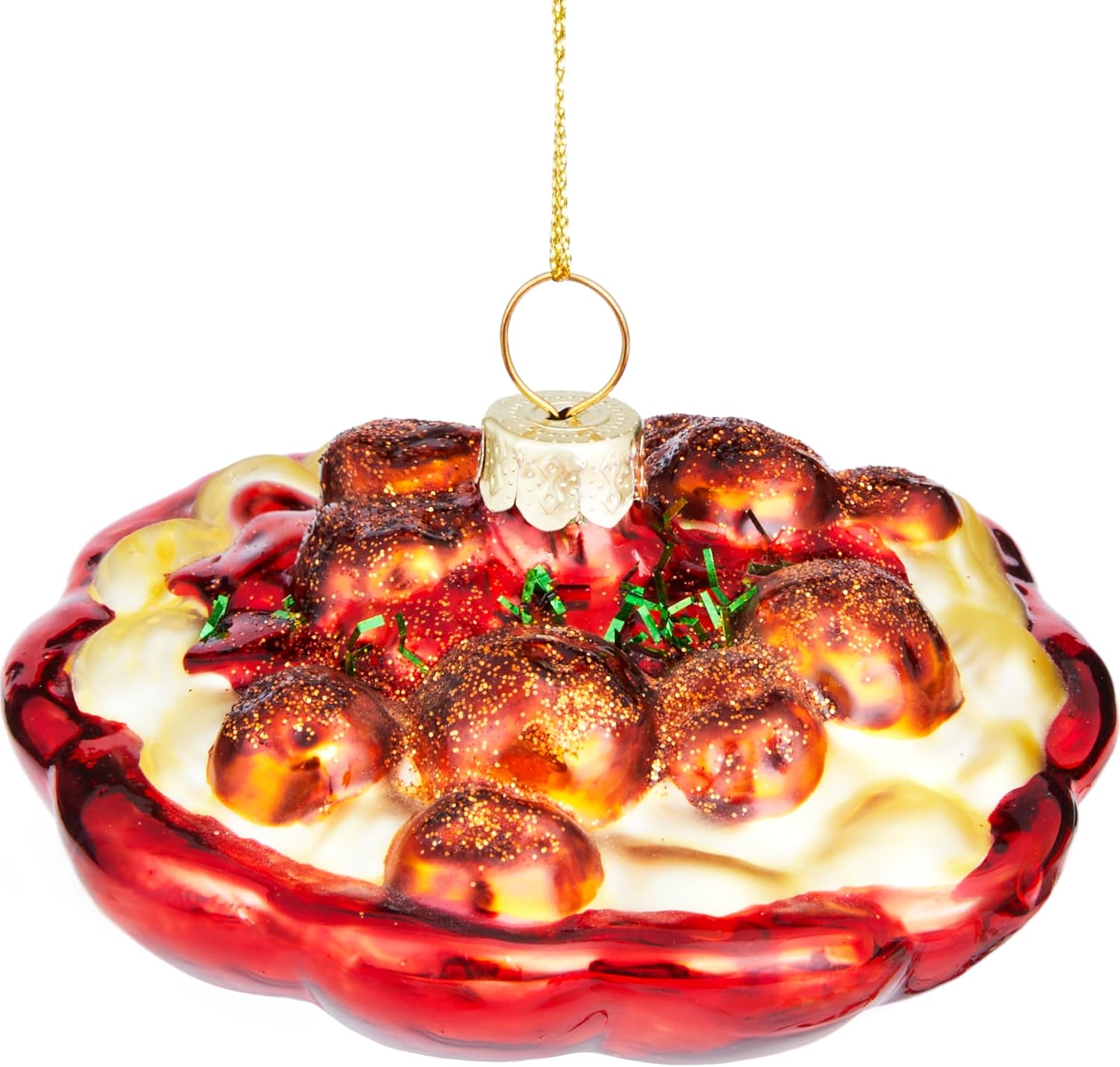 Joiedomi Christmas Meatball Spaghetti Glass Ornament