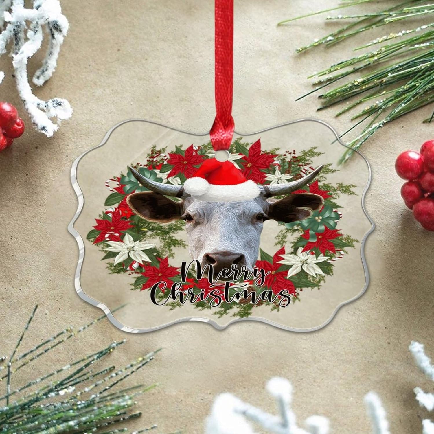 3 Inch Clear Acrylic Christmas Ornaments 2023 Keepsake Decor