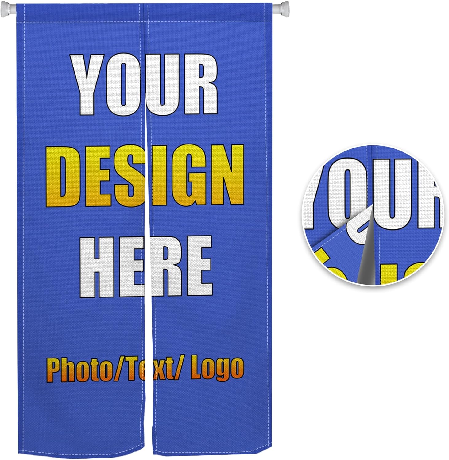 Leowefowa Custom Double Sided Noren Curtain for Doorway Partition