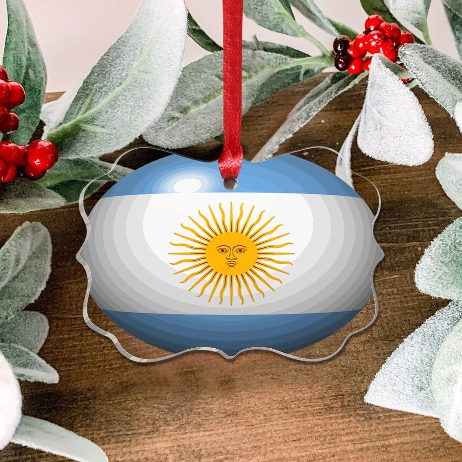 3 Inch Acrylic Christmas Ornaments 2024 Argentina Decorative Baubles