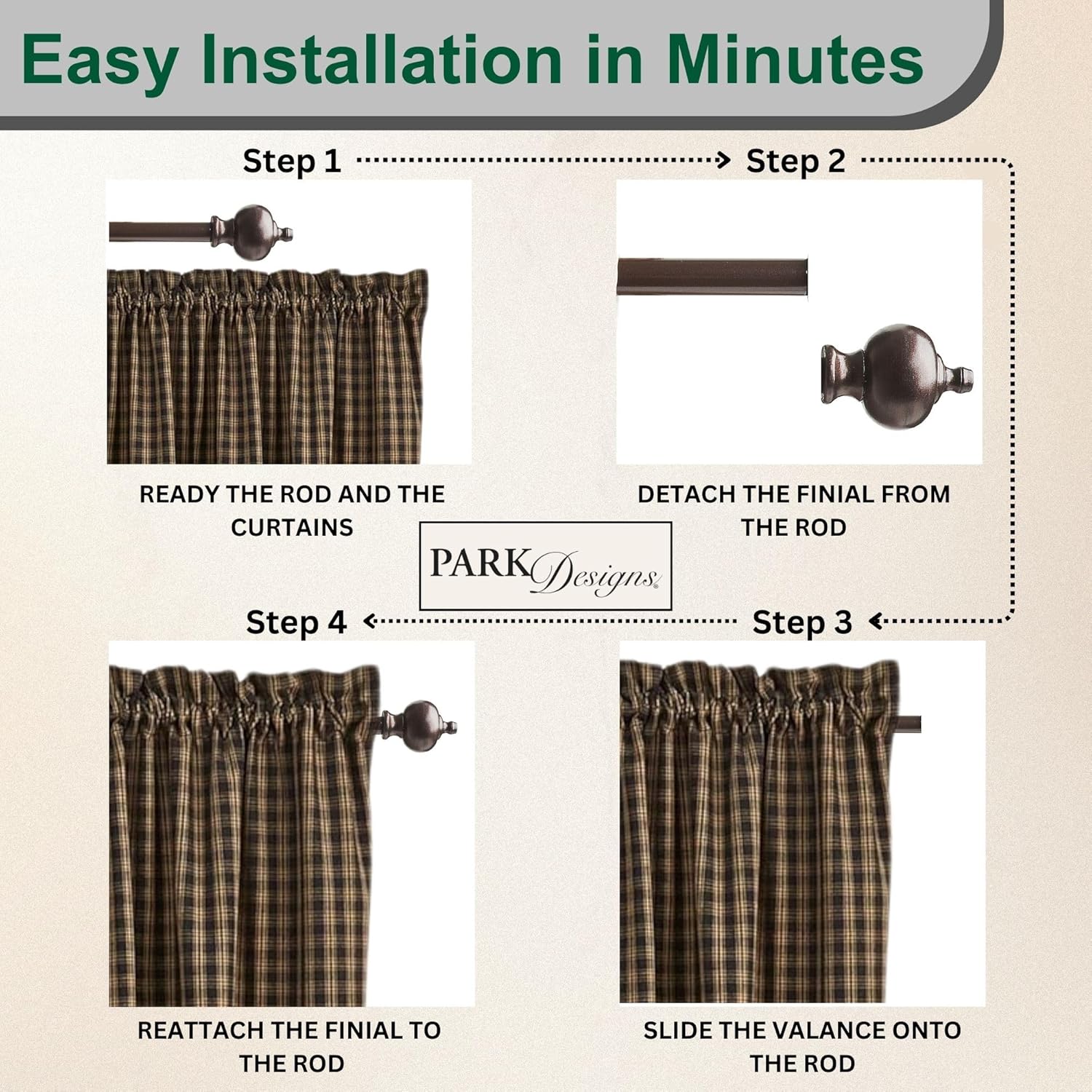 Park Designs Sturbridge Lined Panel 84 Black
