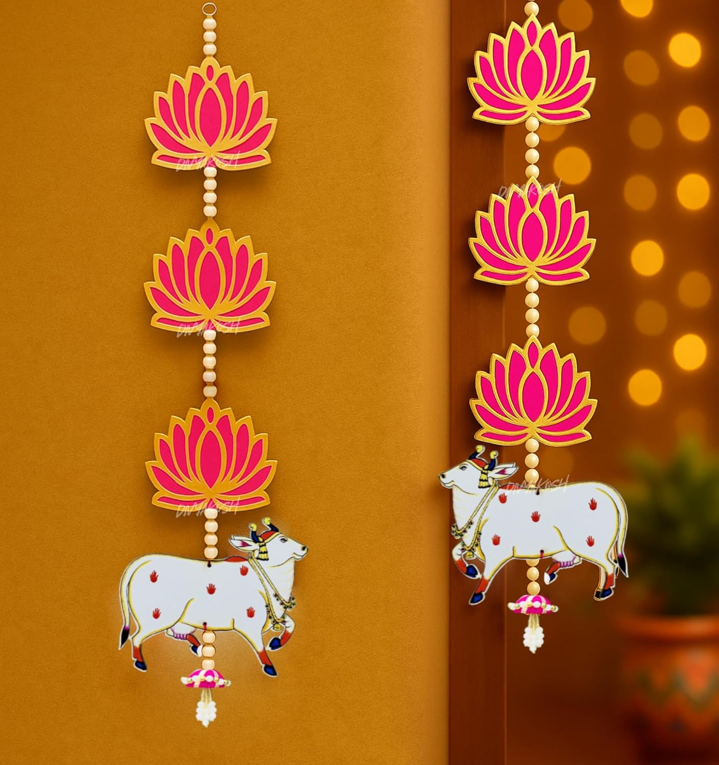 Handmade Lotus Ganpati Wall Decoration Pair 25 Inch Each