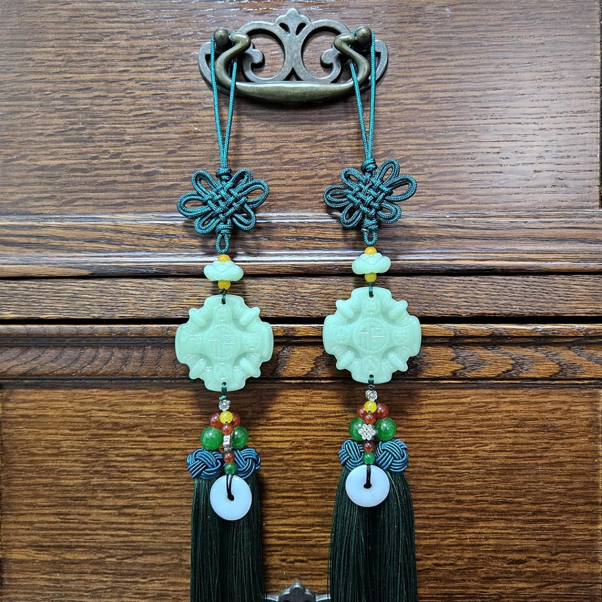 Traditional Korean Pendant Norigae Jade Tassel Ornament