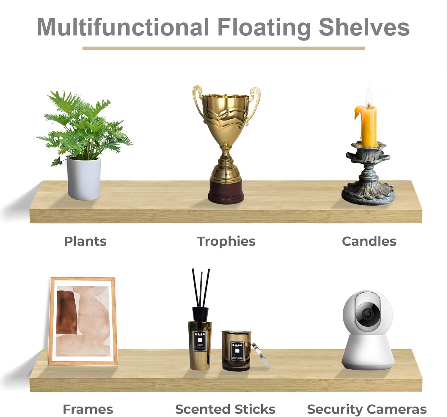 Sorbus Floating Shelves 48 Inch Wall Mounted Book Storage 3 Pack