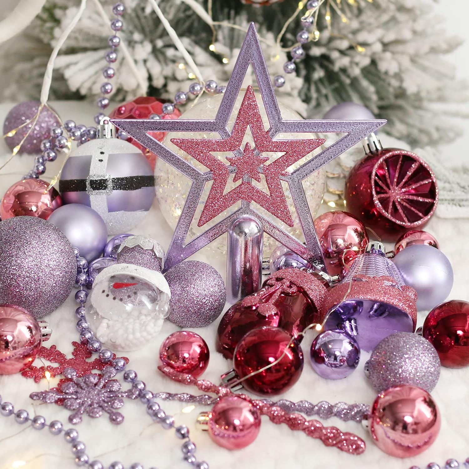SY Super Bang 90PCS Shatterproof Christmas Hanging Ornaments Set